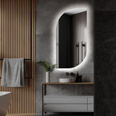 Specchio LED Semiovale 1 | Controllo tramite interruttore a muro | Luce bianca fredda - Reyze Serie Ambient Modello 1